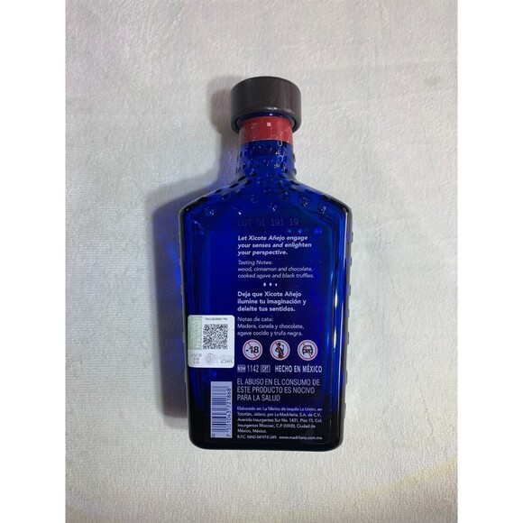 Xicote Tequila Añejo Bottle Empty Cobalt Blue Orange Rare Collect Decor Crafter - Picture 4 of 8